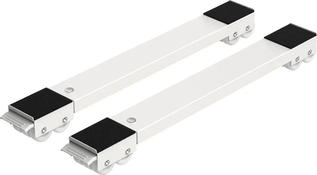 Socle roulant pour lave-linge et sèche-linge - Support réglable blanc