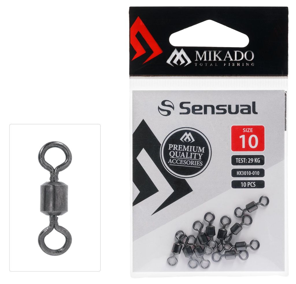 10 x MIKADO ROLL WIRBEL Tönnchenwirbel Angelwirbel Rolling Swivel #24 / 3kg