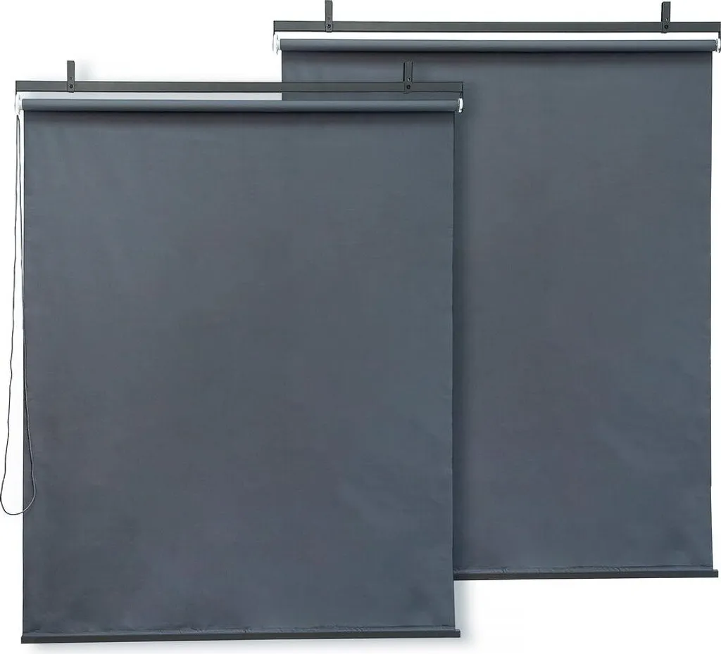 Rideau pour pergola anthracite 124x225 cm - Store enrouleur extérieur lot de 2