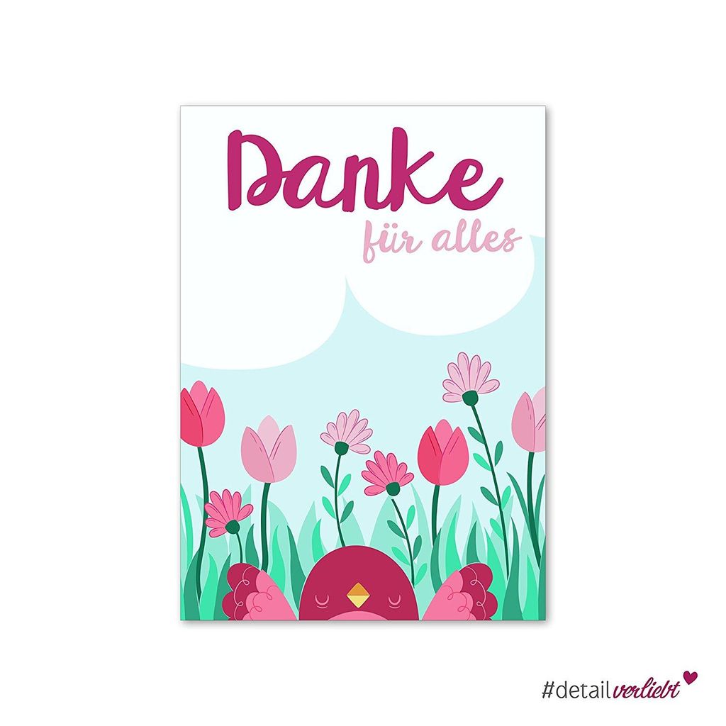 15 Danksagungs-Karten I dv_171 I DIN A6 I Set Dankes-Karten Postkarten Dankeschön Vielen Dank nach Hochzeit Taufe Geburt zur Kommunion Konfirmation