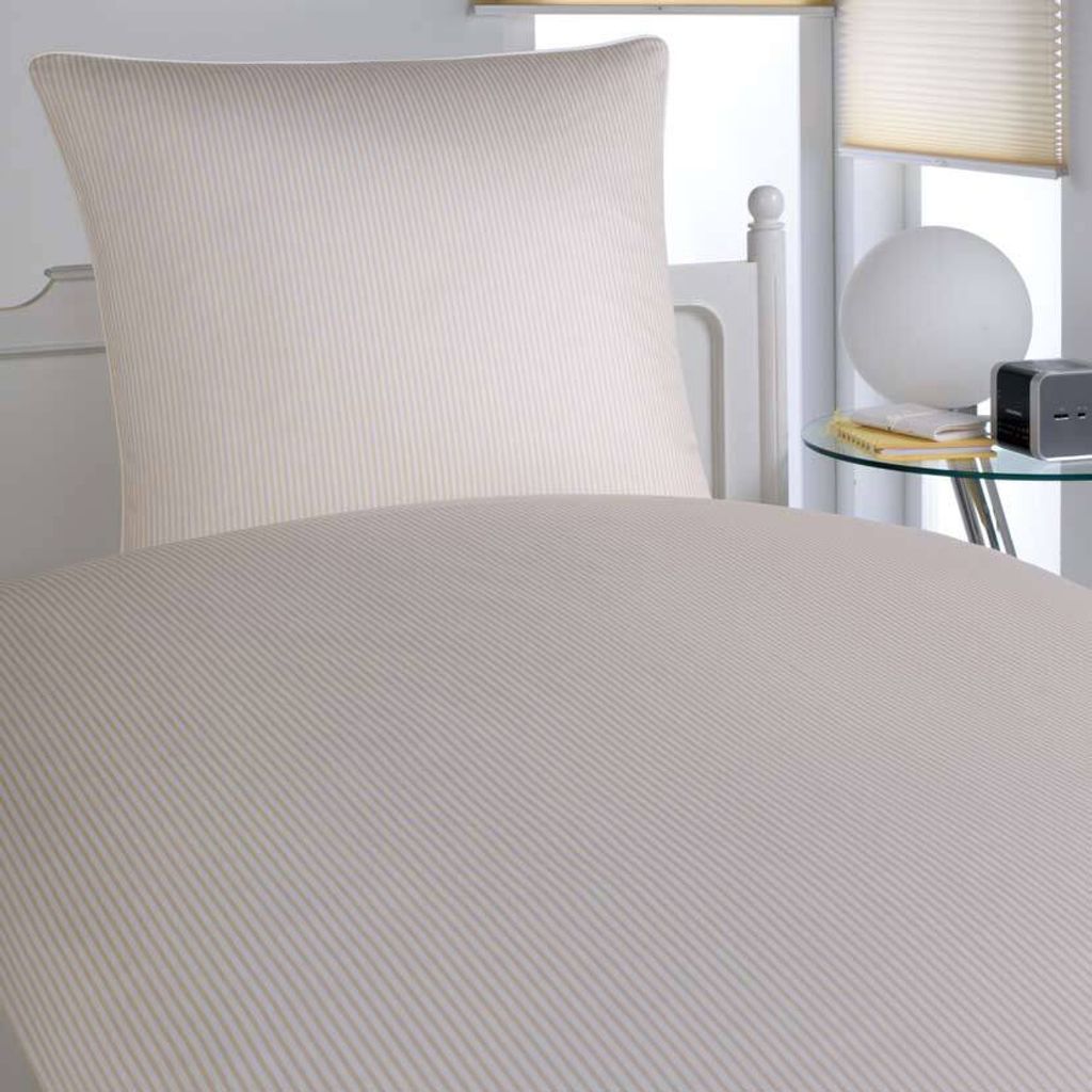 elegante Mako-Satin Hamburger Streifen 2460 - Farbe: Natur Produktbild 