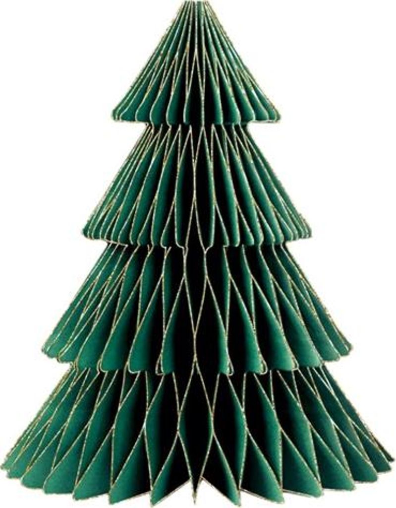 Zwei Weihnachtsbäume aus Papier, 9 x 20 cm + 13 x 30 cm