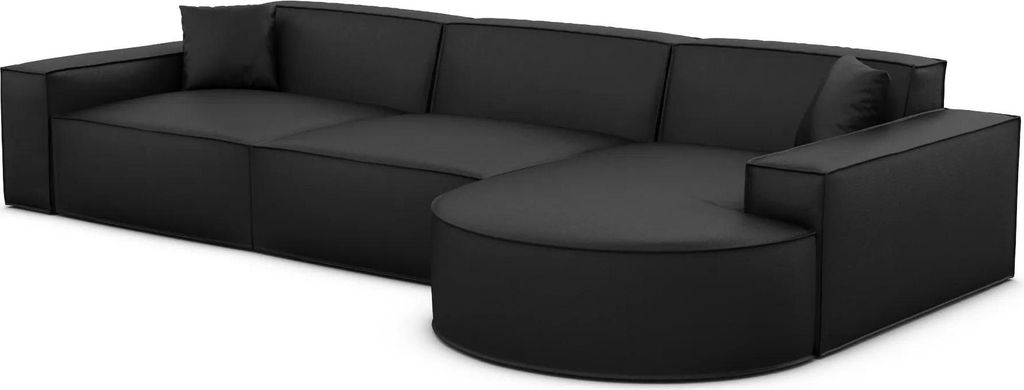 Kunstleder L-Form Sofa Brevia Schwarz Rechts