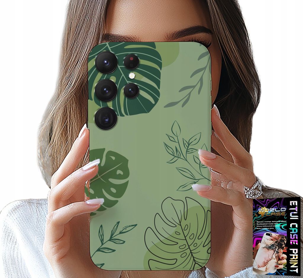 Gehäuse Für Samsung Galaxy S24 Ultra - Grüne Blätter Florale Muster Zurück