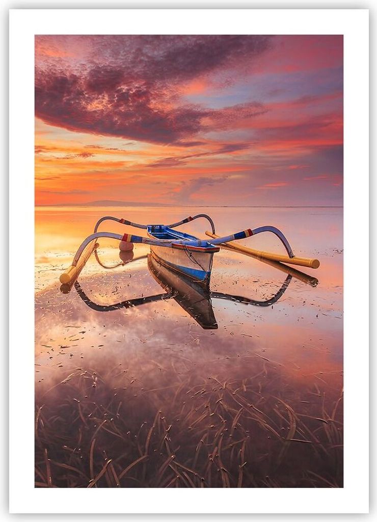 Poster - Poster ohne Rahmen - £ódŸ Westen Die Sonne - 50x70 cm - Wand Bild - Wanddeko - Wandbilder - Kunstposter - Wandposter - Bilder - Kunstdr...