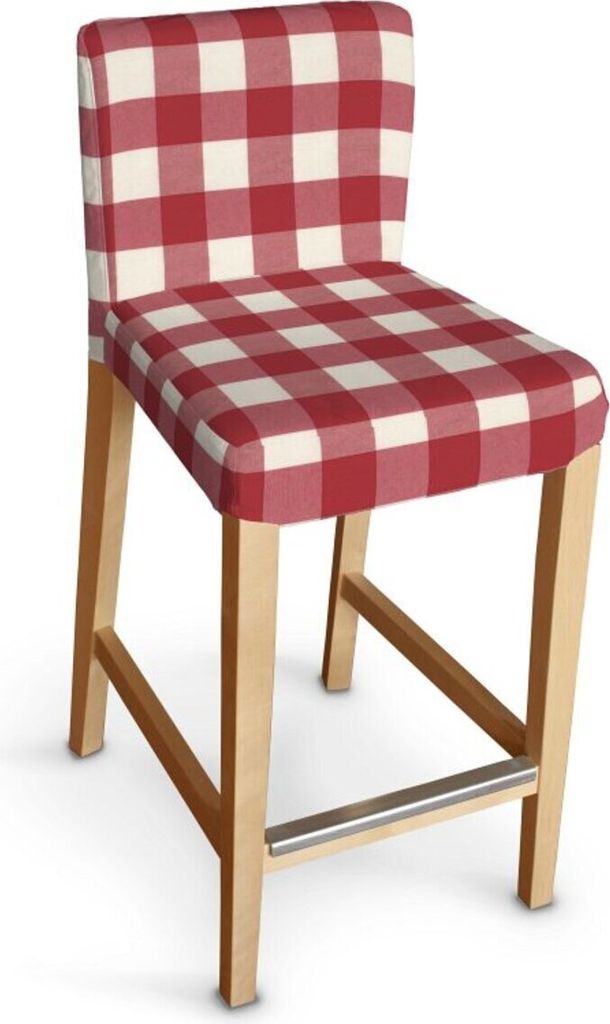 Dekoria Henriksdal Husse für Barhocker, ecru-rot kariert, Barhocker Hendriksdal