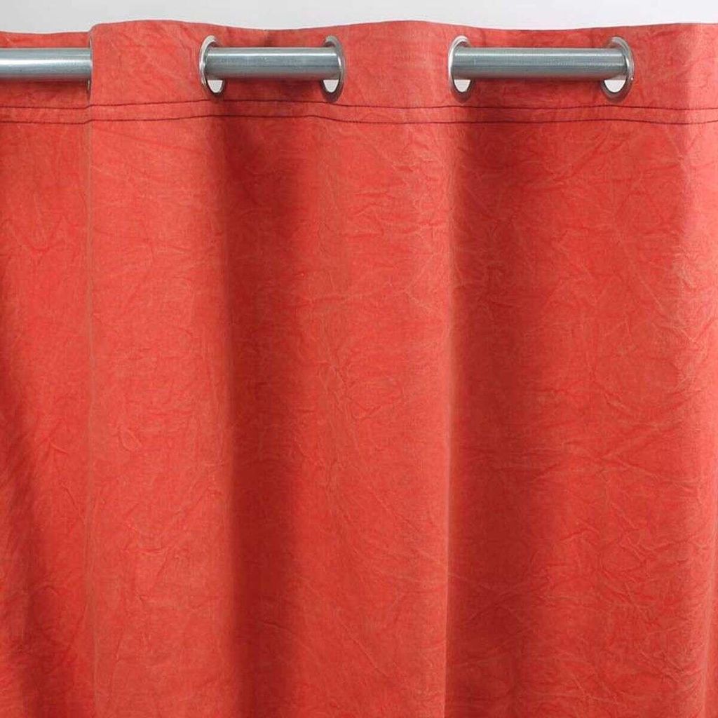 Rideau en toile de coton rouge 140x250 Image du produit 