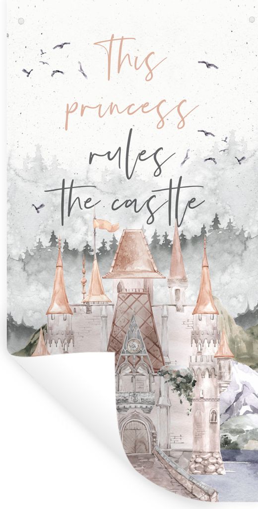 MuchoWow Wandtattoo Wandsticker Wandaufkleber Diese Prinzessin regiert das Schloss - Sprichwörter - Zitate - Kinder - Baby - Mädchen 40x80 cm S...