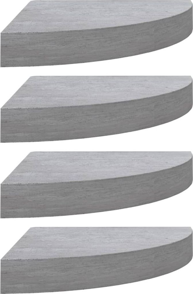 Eck-Schweberegale 4 Stk. Betongrau 35x35x3,8 cm MDF