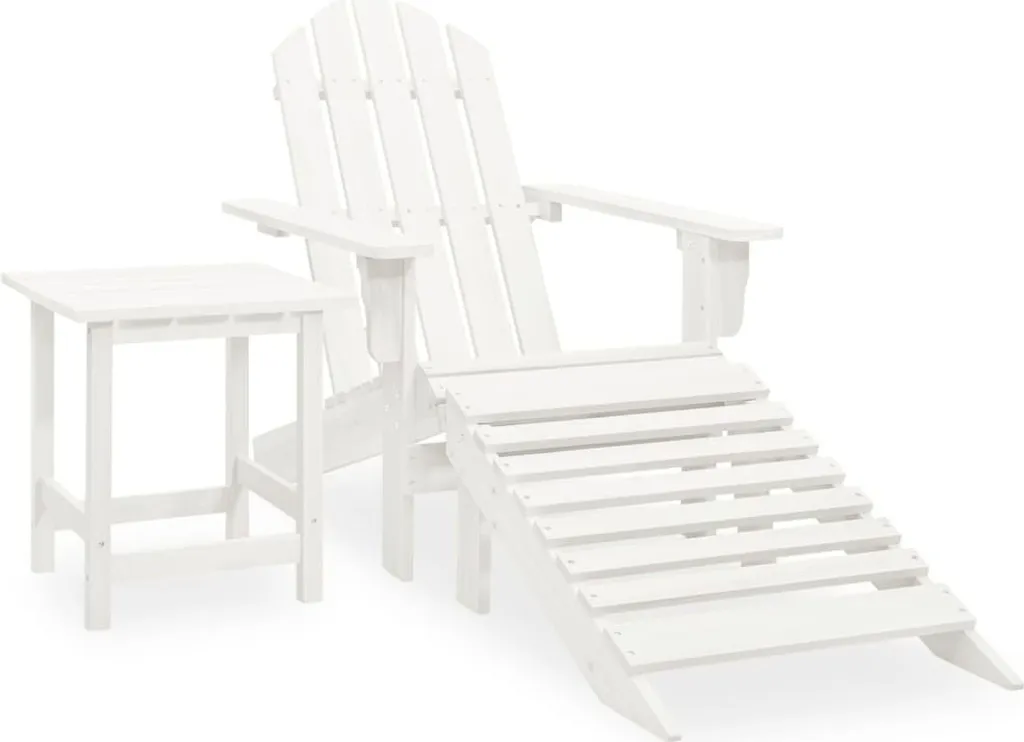 Sedia Giardino Adirondack con Tavolo: Set Legno Bianco in Offerta