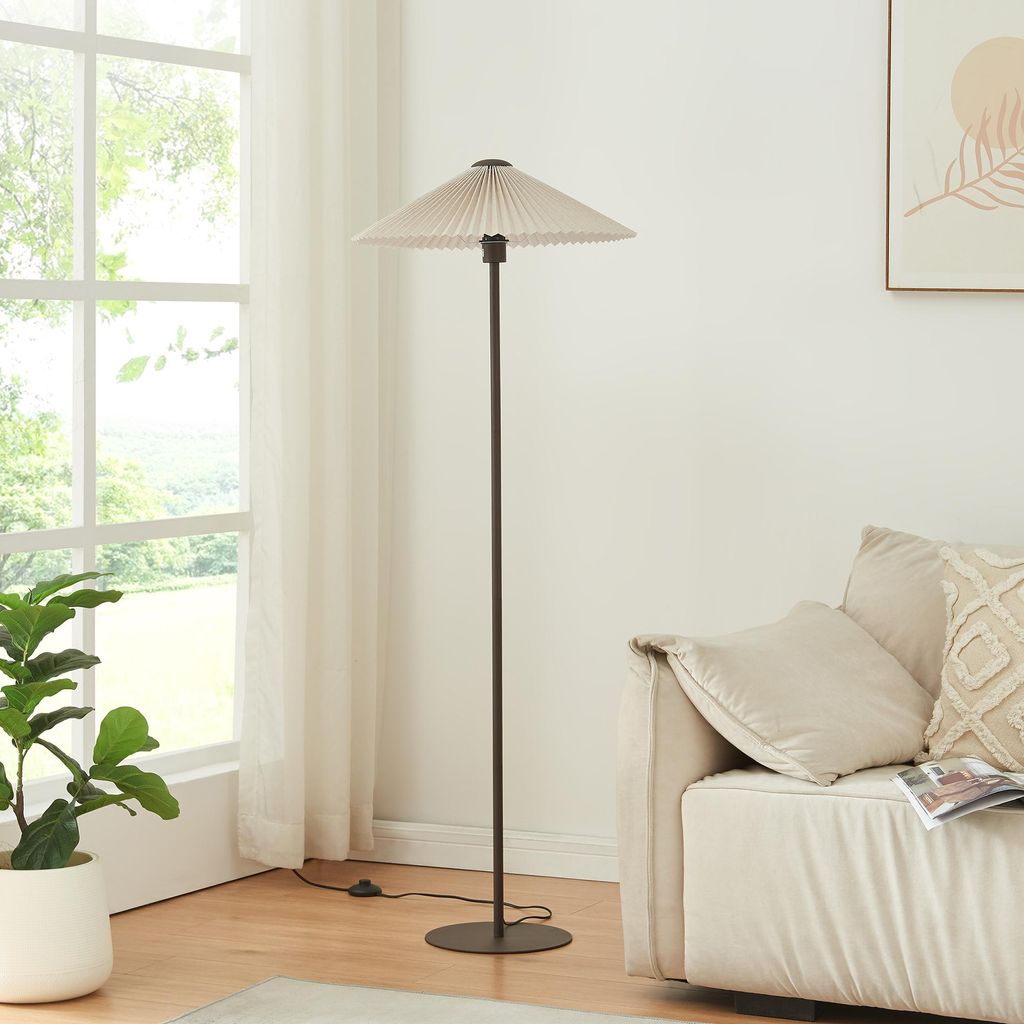 Stojací lampa 'Appledore' 1 světlo s nožním spínačem kov Obrázek produktu 