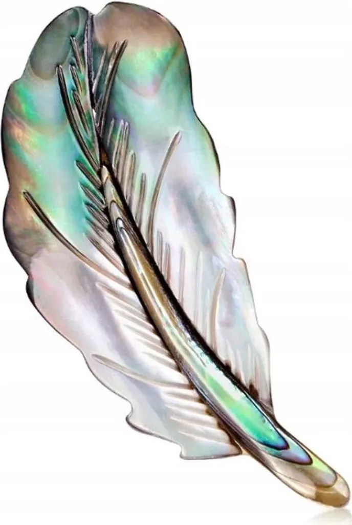 Spilla PINETS con decorazione di piume in madreperla