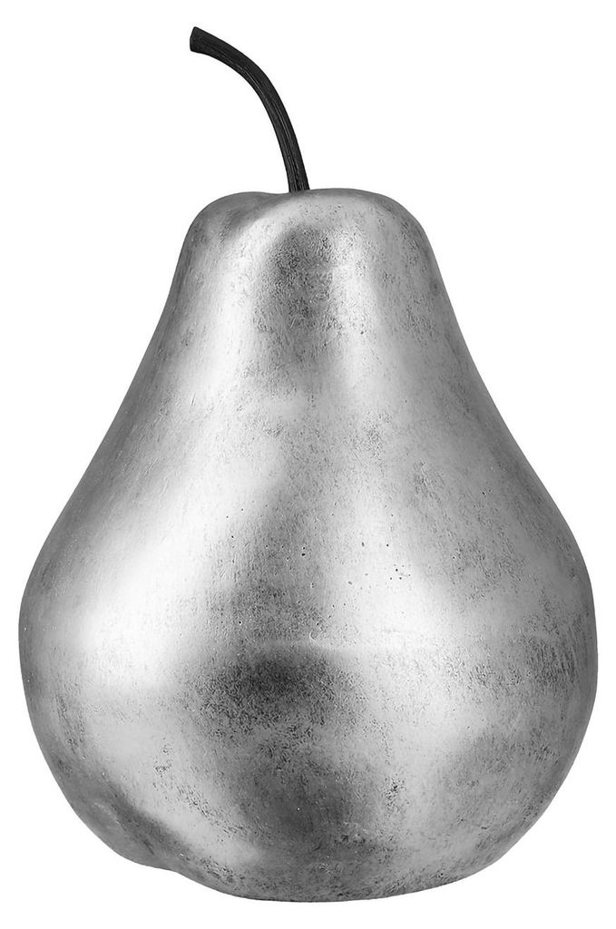 Gilde Dekoobjekt, Birne, Fiberglas, Magnesia, silberfarben, Image du produit 