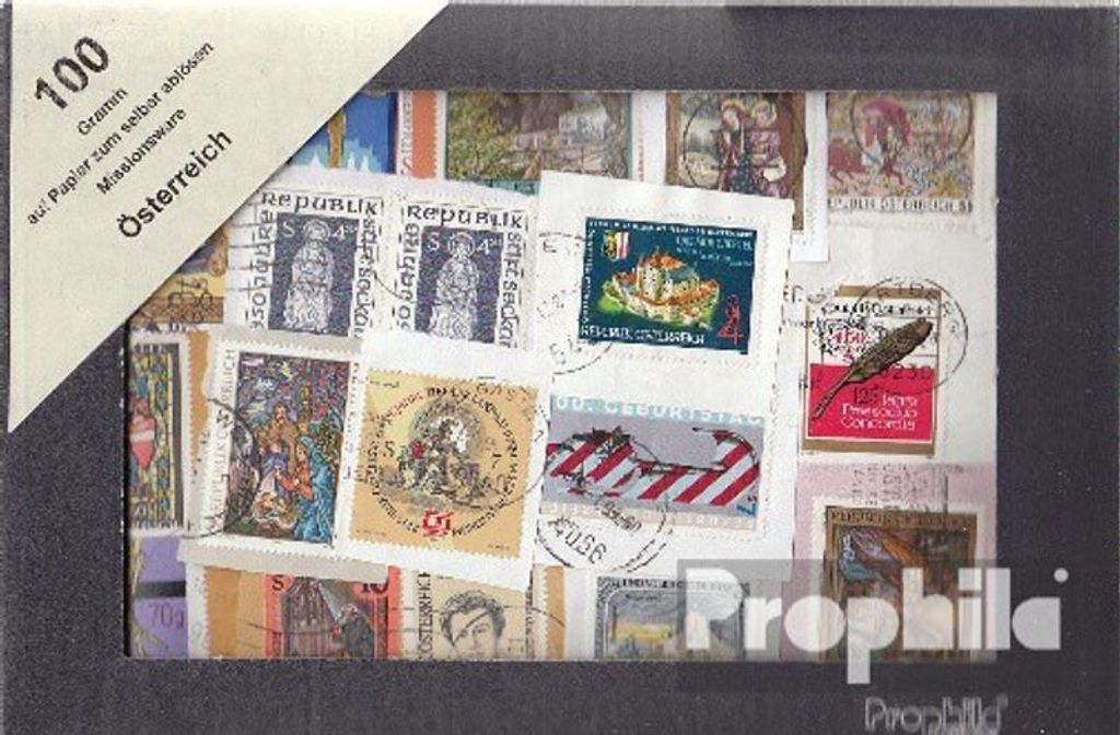 Briefmarken Österreich 100 Gramm Kiloware gestempelt Produktbild 