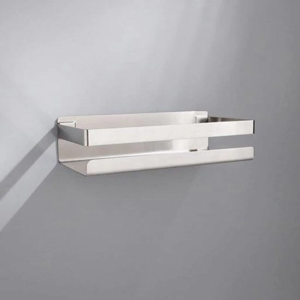 Porte-savon de douche rectangulaire 40 cm en acier inox argenté