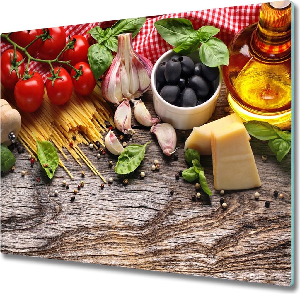 Glas Herdabdeckplatte 60x52 cm Spritzschutz Glasabdeckplatte Schneidebrett Italienisches Essen