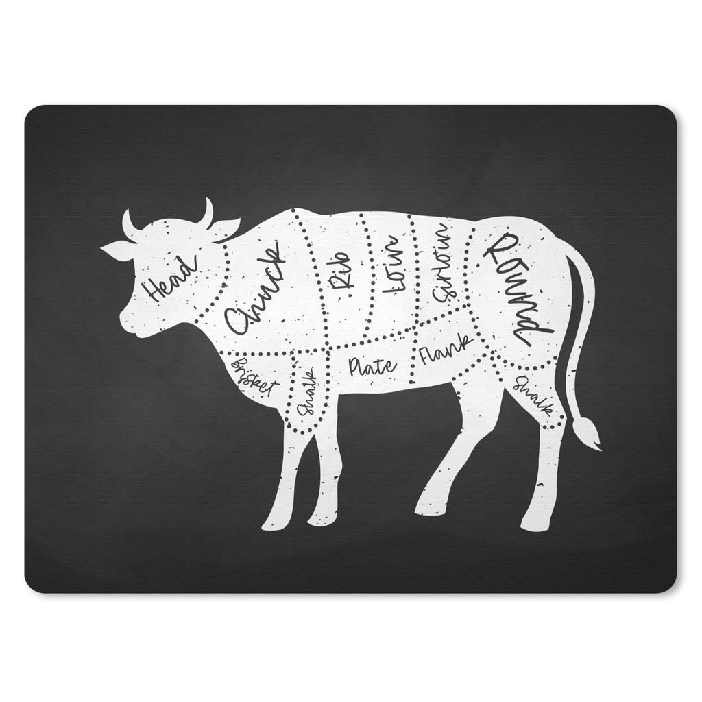 MuchoWow Mauspad Mousepad Küche - Kühe - Metzger 23x19 cm - Mousepads - Maus Mat - Pad - Mausunterlage - Schreibtischunterlage - Mauspad