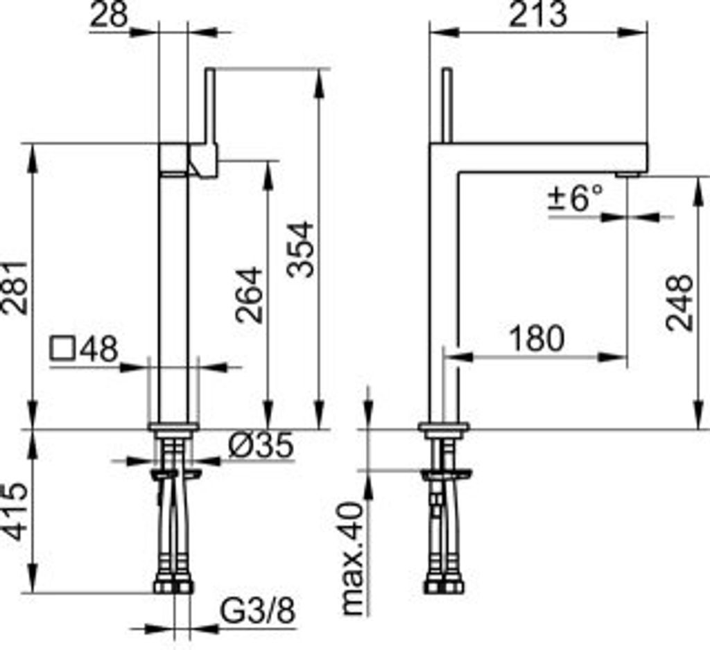 Keuco Edition 90 - Waschtischarmatur, Chrom 59102010103