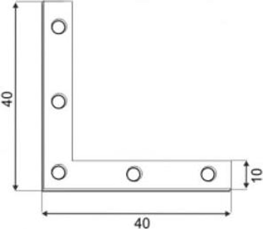 4x Flachverbinder 40x40x10x1,5 mm verzinkt