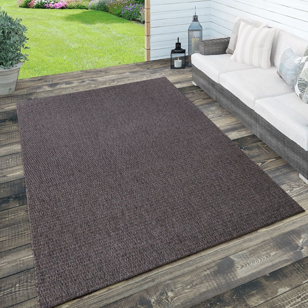 In- & Outdoor Teppich, Terrasse u. Balkon, Wetterfest Einfarbig m. Struktur Grösse 120x170 cm