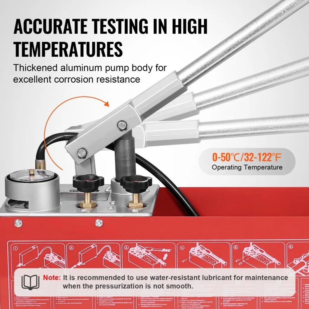 Pompe de test de pression d'eau 25 bar avec manomètre de précision - 5