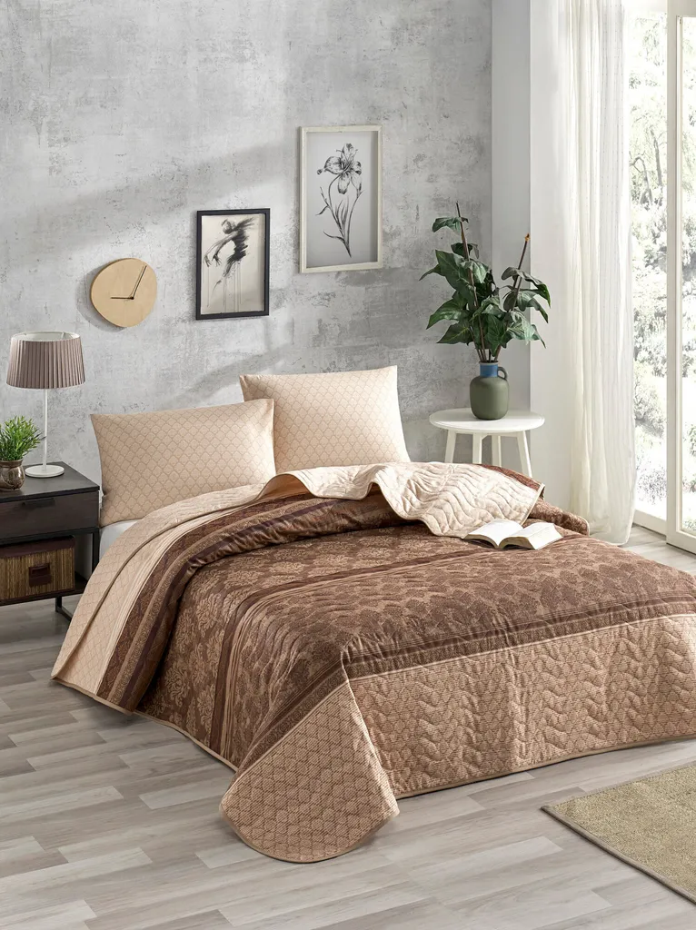 Copriletto Marrone Begonvilla L'Essentiel Linge de Maison | Tessuti Top