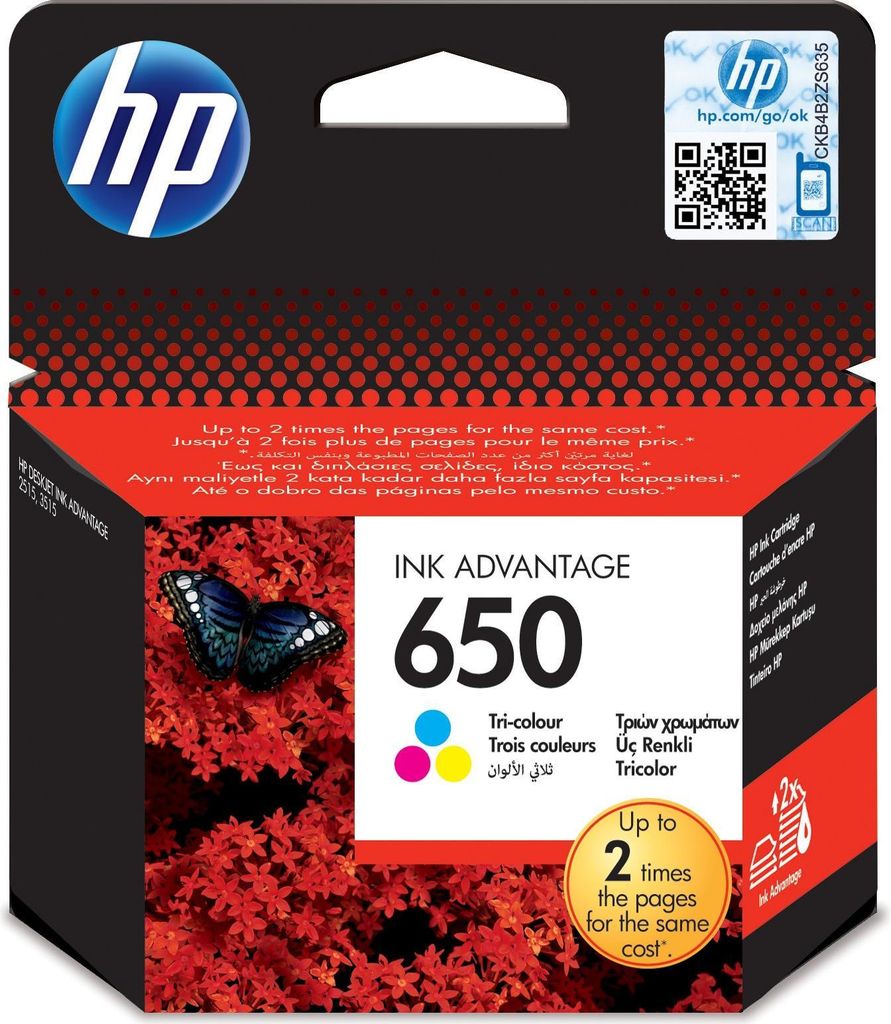 HP 650 oryginalny wkład atramentowy Ink Advantage Zdjęcie produktu 