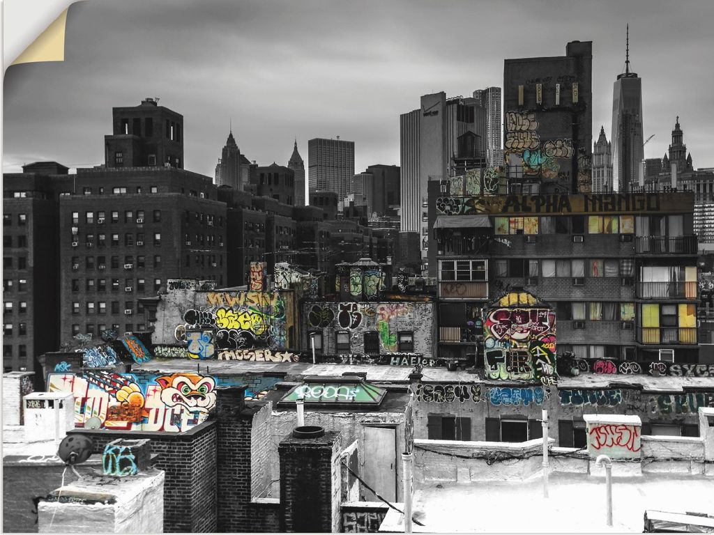 ARTland Wandbild, selbstklebend Graffiti in New York Größe: 80x60 cm