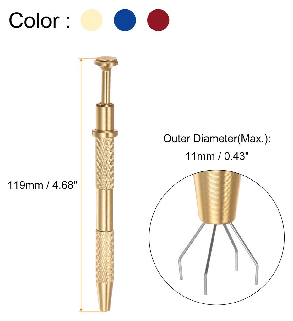 3 Stš¹ck 4-Krallen Greifwerkzeug Ball Greifer Edelstahl Juwelier Greifwerkzeug 4 Zinken Greifer fš¹r IC Chip Elektronik Bauteile, Blau/Gold/Rot