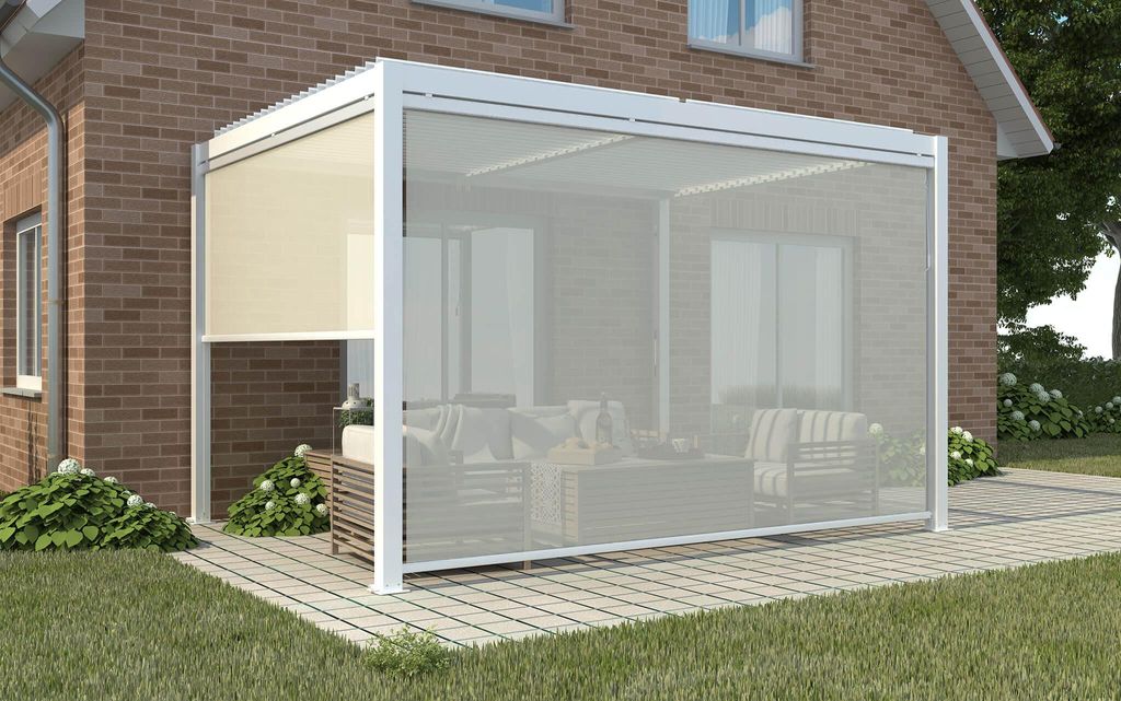 Tenda laterale in textilene per pergola bioclimatica lato Immagine del prodotto 
