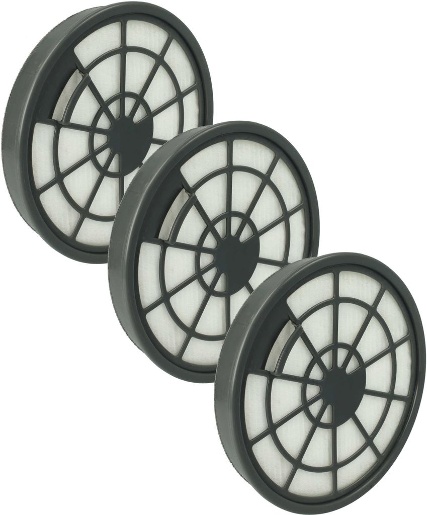 vhbw 3x Staubsaugerfilter kompatibel mit Dirt Devil DD2720, DD2651-1, DD2720-1, DD2720-0, DD2651-0, DD2650-1 Staubsauger - HEPA-Filter Grau Weiß