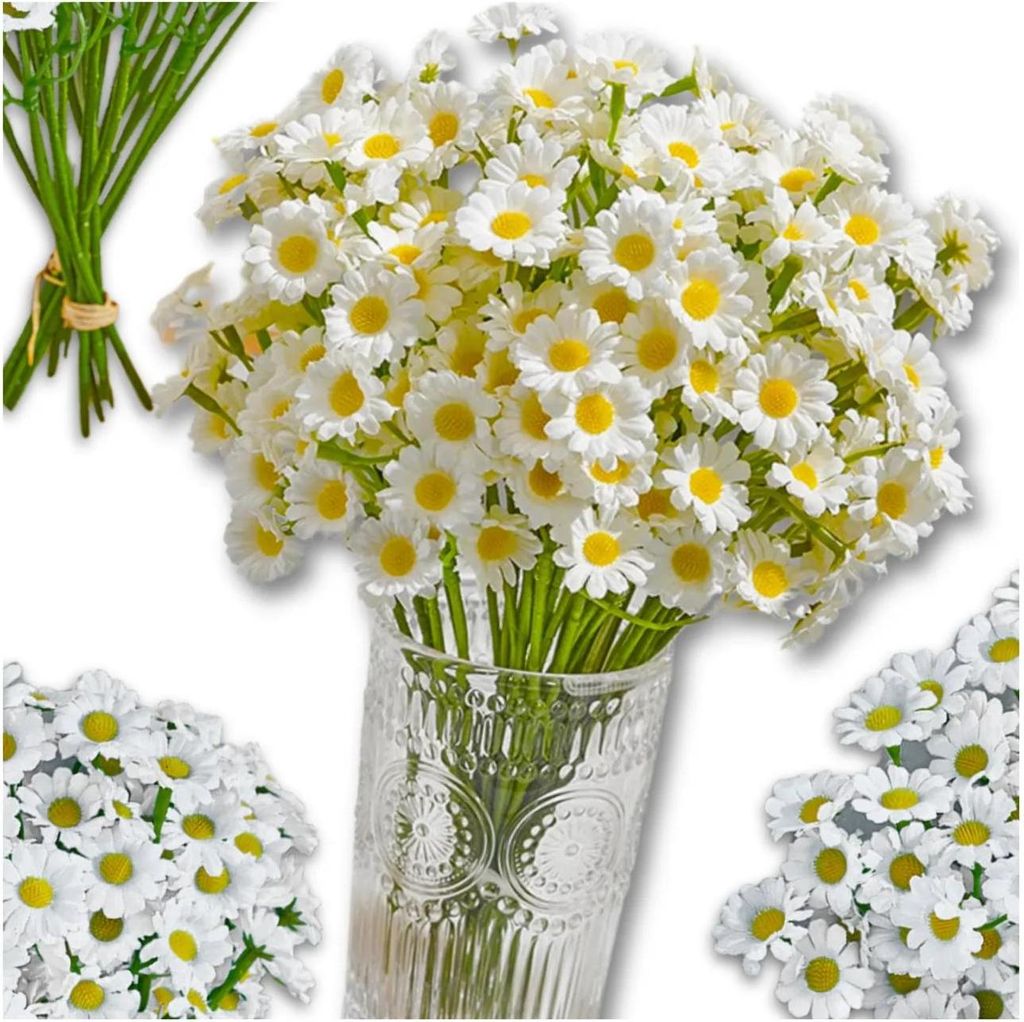 EDIBAZZAR | Fleurs artificielles Marguerites Set de 12 Image du produit 