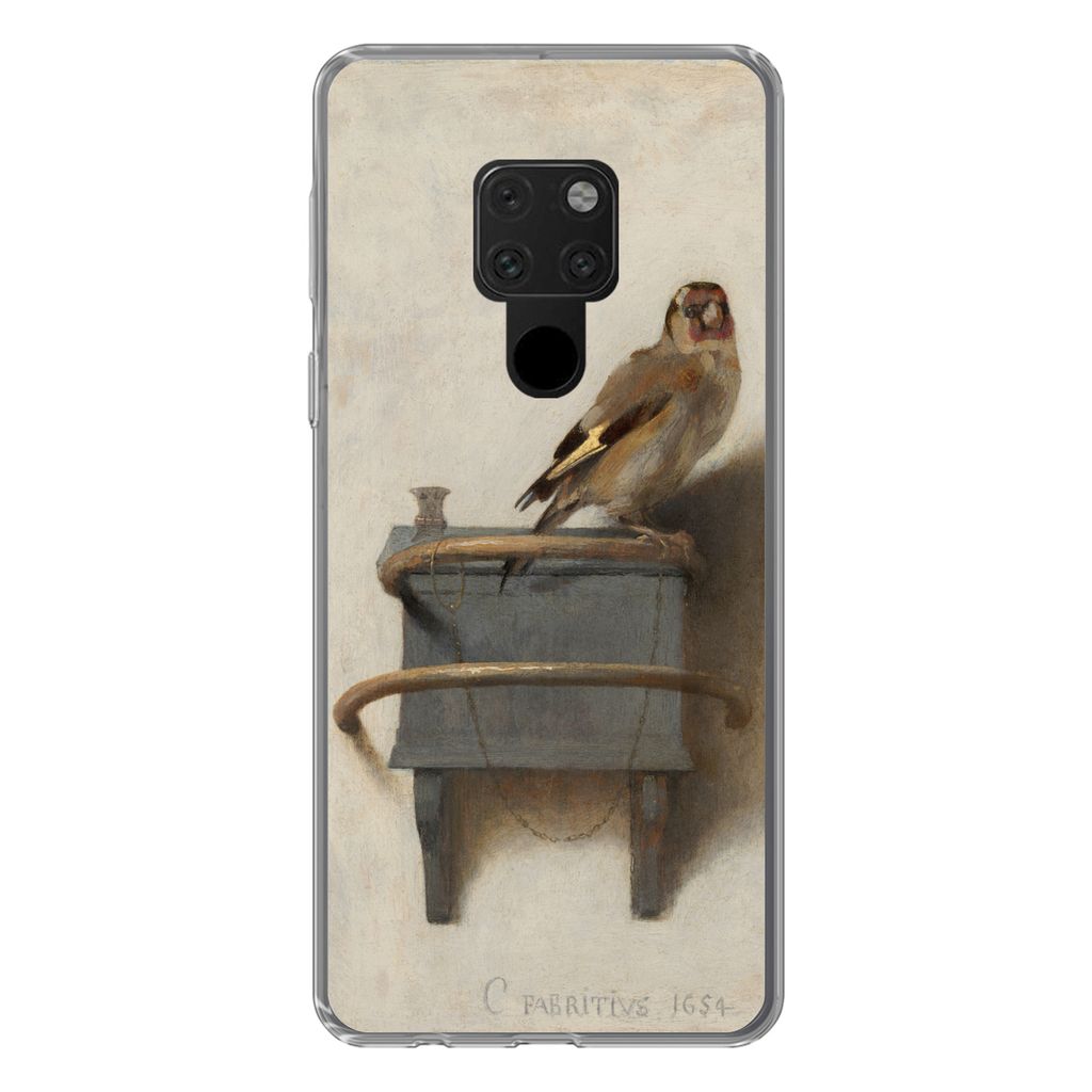 MuchoWow Handyhülle Schutzhülle Hülle für Huawei P40 Lite Stieglitz - Alter Meister - Carel Fabritius Silikon Softcase Handy Hülle - Handy