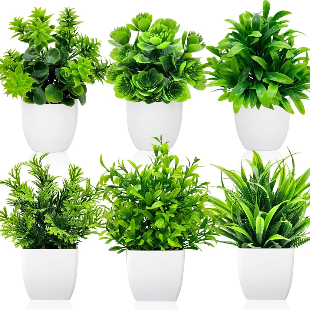 Plantes artificielles aspect réaliste en plastique haute qualité (x6)