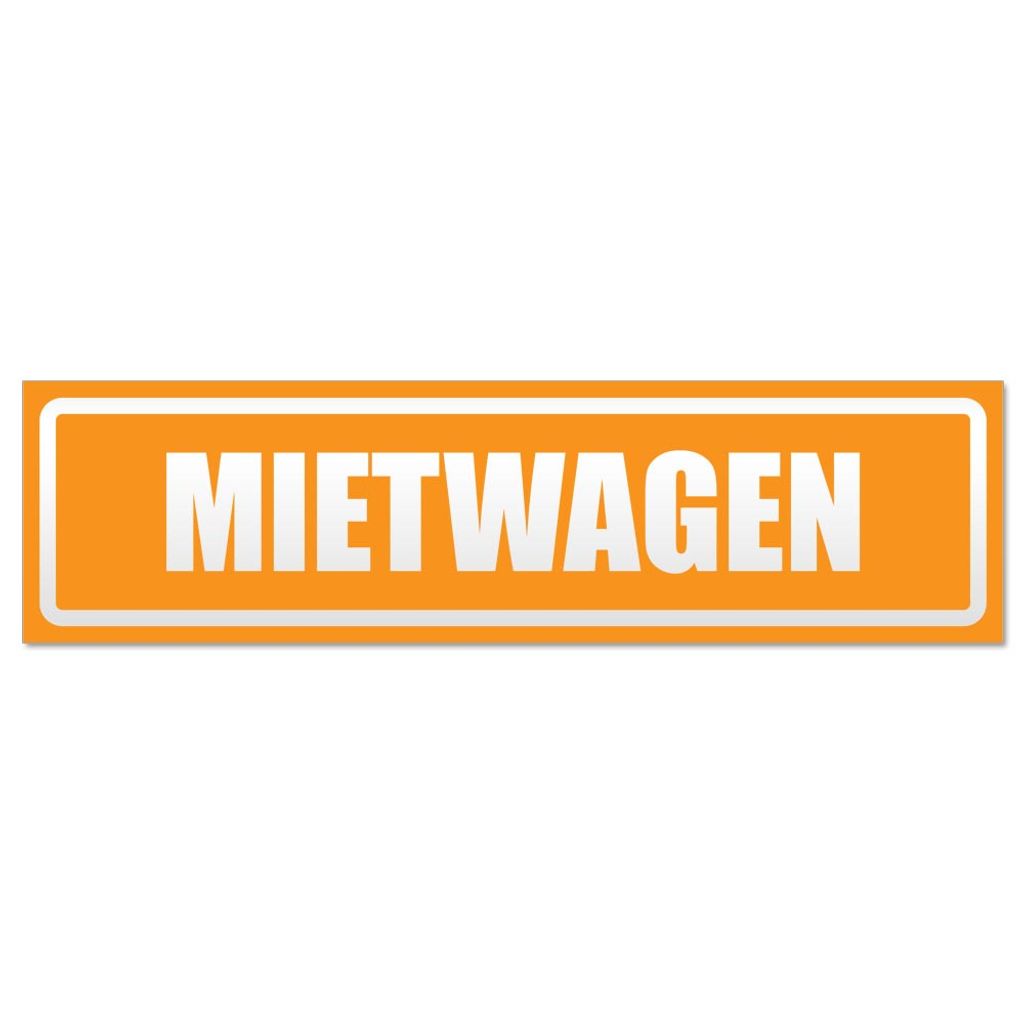 Mietwagen invertiert Magnetschild Schild magnetisch