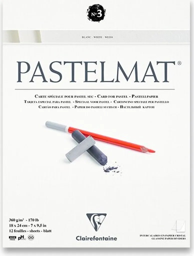 Clairefontaine Pastelmat N°3 18x24cm 360g - Carta Professionale per Pastelli