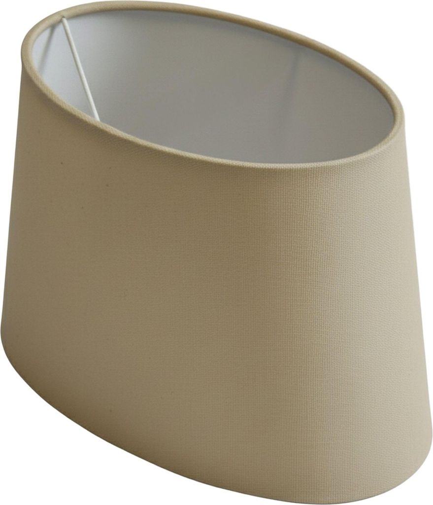 Lampenschirm Samtoptik | Beige | Oval | H14 x B12 X L 20 | Polyester
