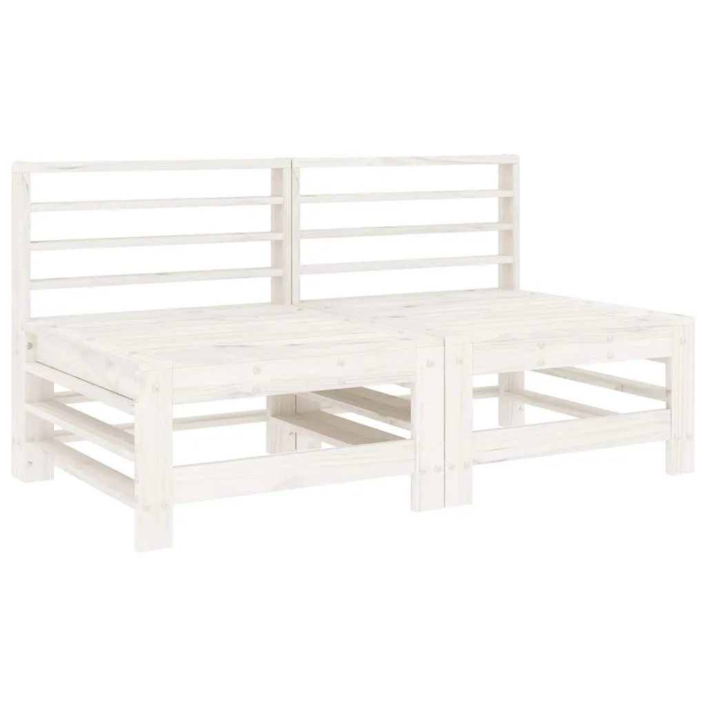 Offerta Divano Giardino 2 Pezzi Pino Massiccio Bianco | Stock Limitato