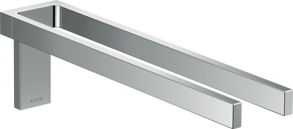 hansgrohe AXOR UNIVERSAL Rectangular Handtuchhalter, Metall, doppelt, fest, Länge 380mm, 42622000