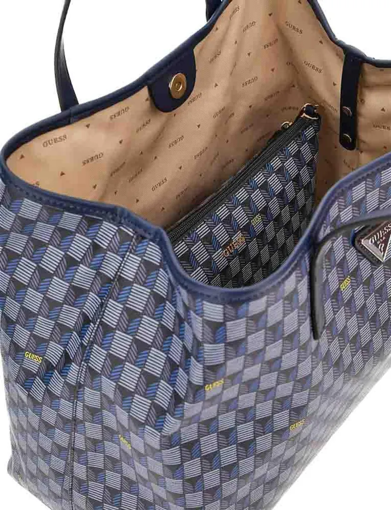 Cabas GUESS VIKKY II LARGE TOTE Blau : Sac à Main Grand Format
