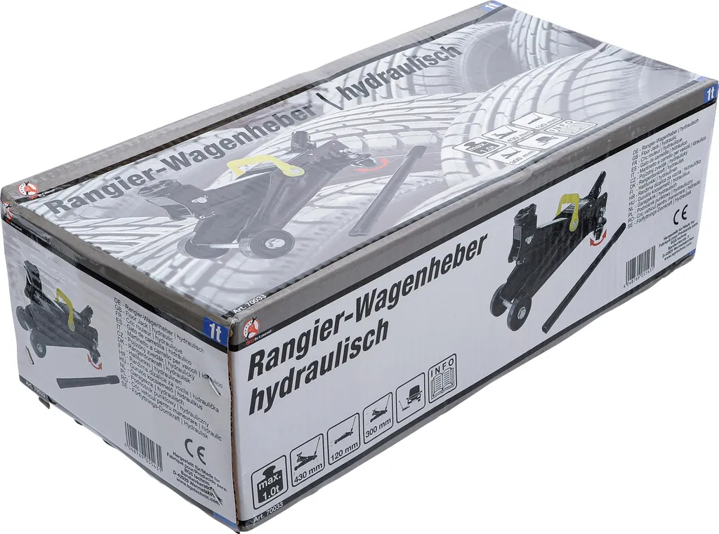Cric à rouleau robuste 1t BGS Technic 70033 avec châssis en acier fixe - 5