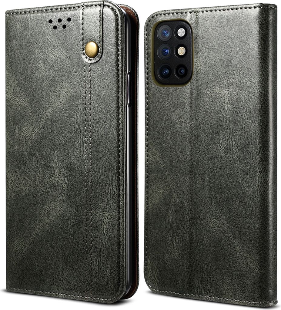 OnePlus 8T Hülle, LaimTop Leder Flip Brieftasche Schutzhülle für OnePlus 8T Grün