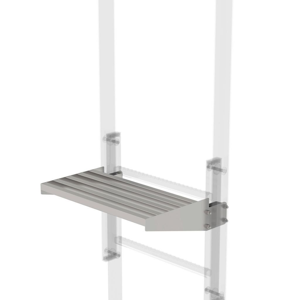Günzburger Steigtechnik Ausstiegstritt Edelstahl 520 mm Spaltmaß 300 mm - 068970