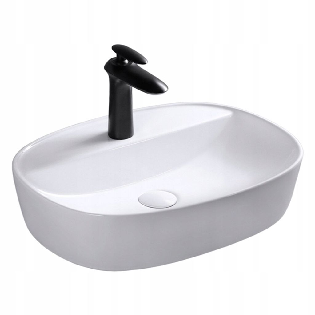 REBIKO umywalka ceramiczna nablatowa biały połysk 60x40x12 Zdjęcie produktu 