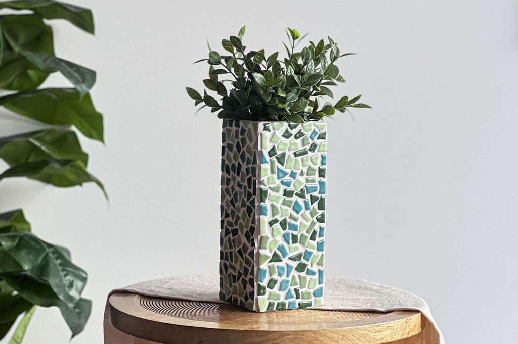 Little Creations DIY Mosaikvase grün - Kreatives Bastelset für Erwachsene