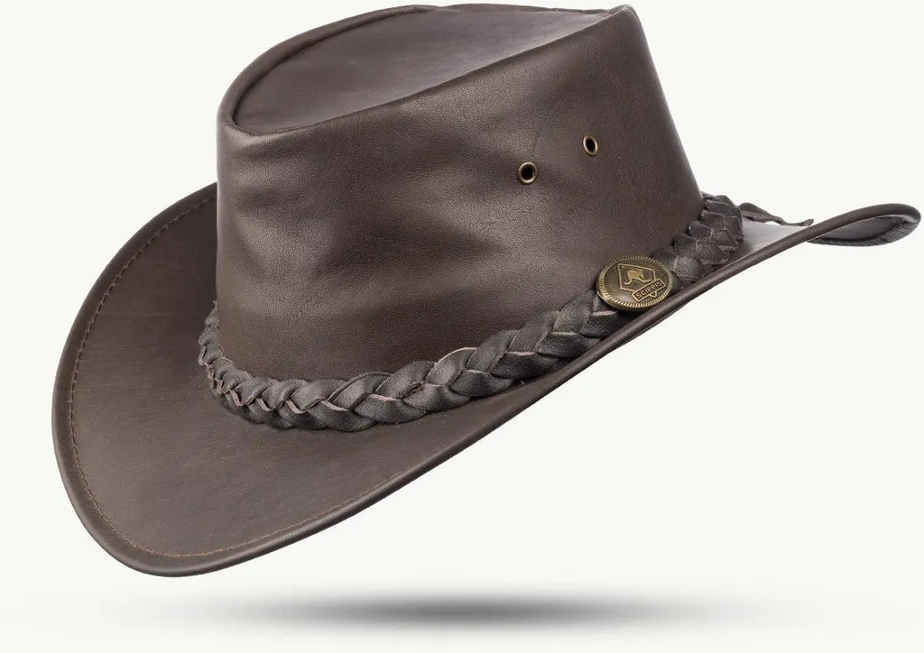 Scippis Cappello in Pelle di Canguro Outback Marrone S M L XL