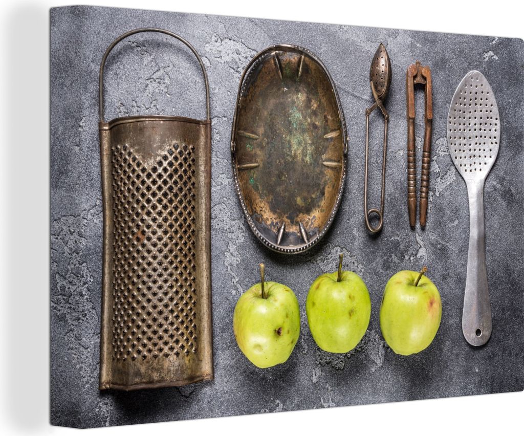 OneMillionCanvasses - Leinwandbilder - 140x90 cm, Apfel - Küchenutensilien - Küchengeräte, Wandbilder Kunstdruck Wanddekoration - Foto auf Lei...
