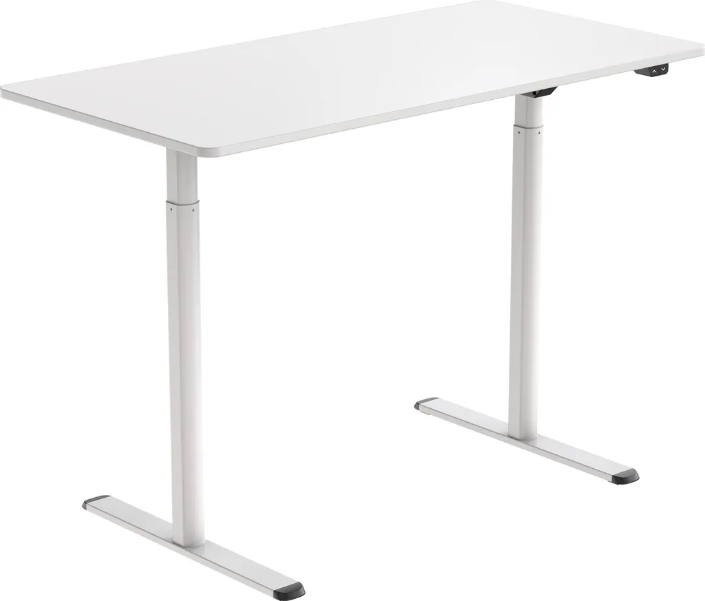 Bureau réglable hauteur Lykke Nordic 120x60 Blanc avec moteur fluide