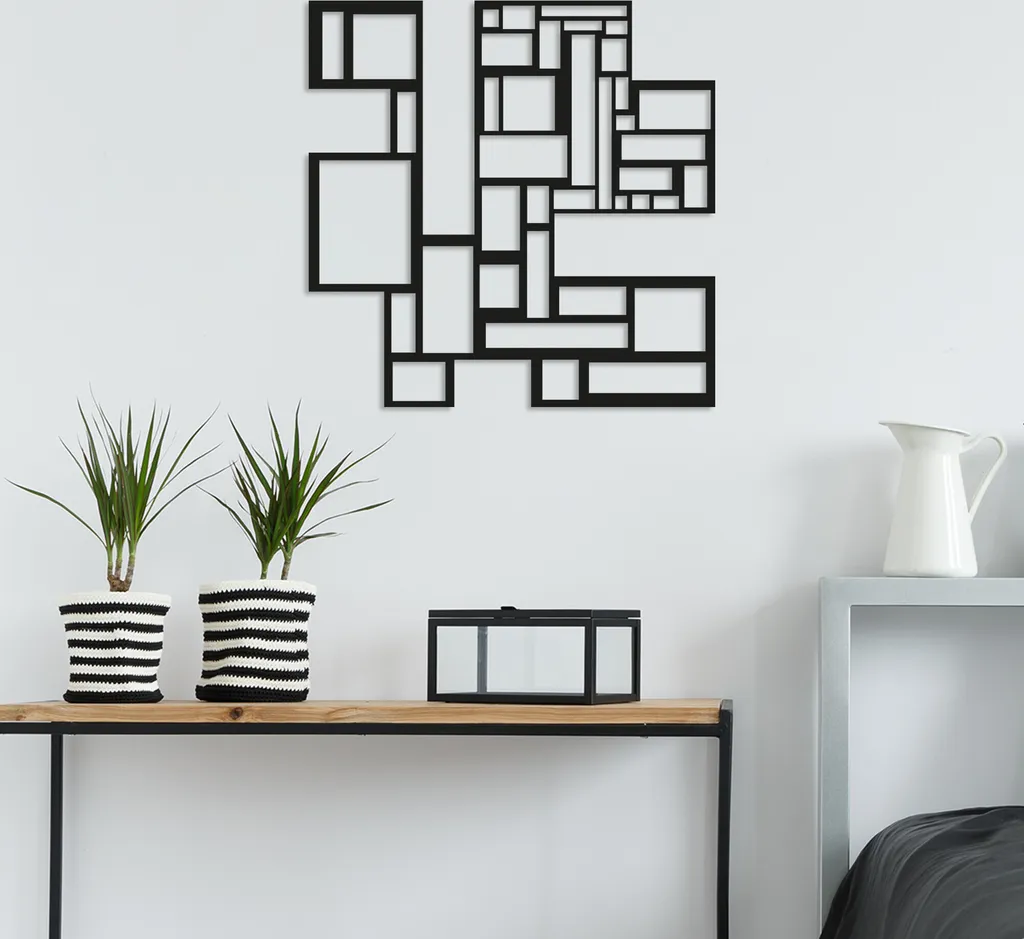 Wallity Quadri TNL1123 Nero 50x50 cm | Decorazione Casa 100% Metallo