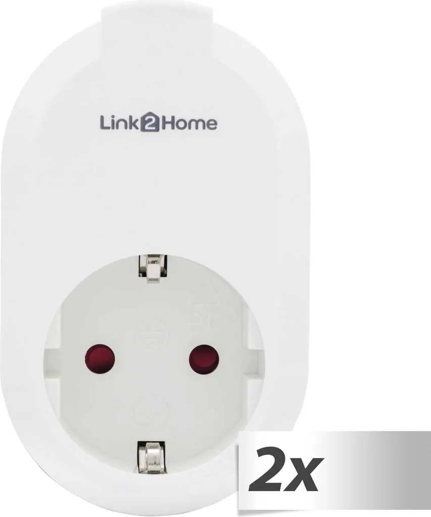Prise Minuterie pour Lampe et Chauffage REV Link2Home Blanche - 2 Pièces